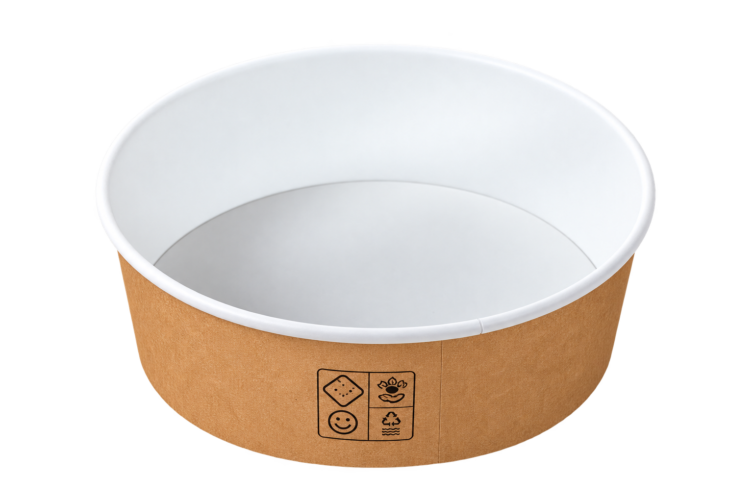 Pote de papel personalizado Kraft Bowls de 1.600 ml