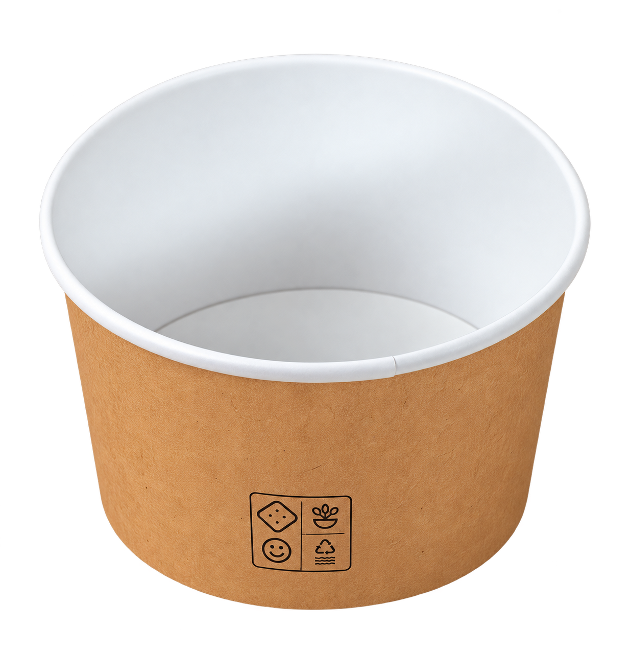 Pote de papel personalizado Kraft Bowls de 540 ml