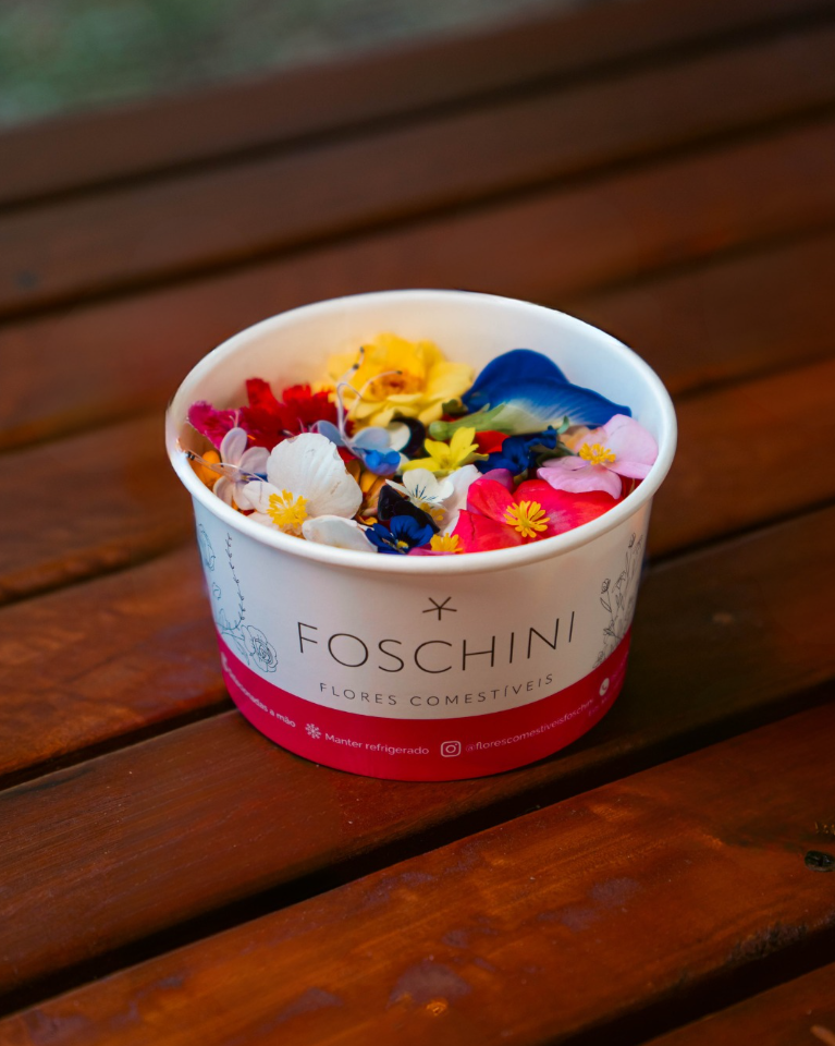 Pote personalizado Foschini Flores Comestíveis com flores frescas