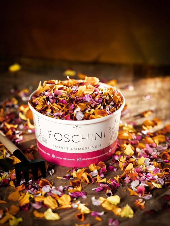 Pote personalizado Foschini Flores Comestíveis com pétalas desidratadas