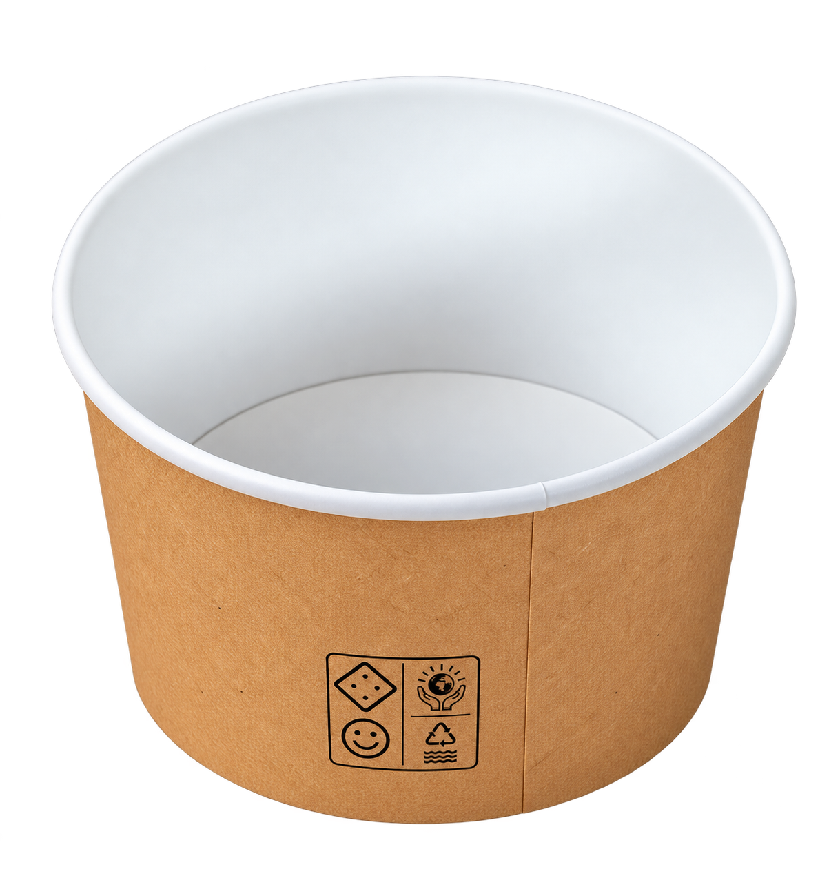 Pote de papel personalizado Kraft Bowls de 360 ml