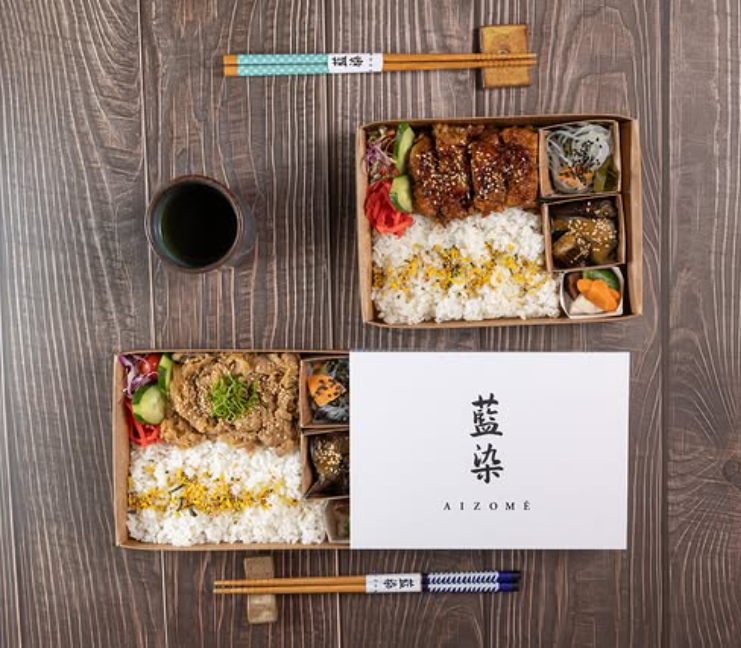 Caixa personalizada Aizomê com bentôs japoneses