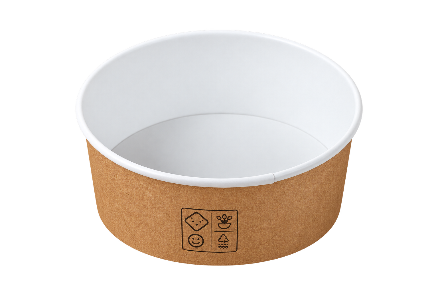 Pote de papel personalizado Kraft Bowls de 750 ml
